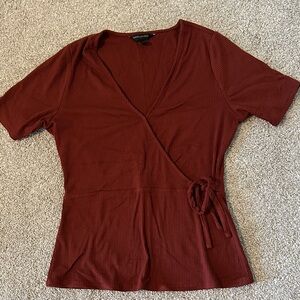 Banana Republic Burgundy Wrap Blouse